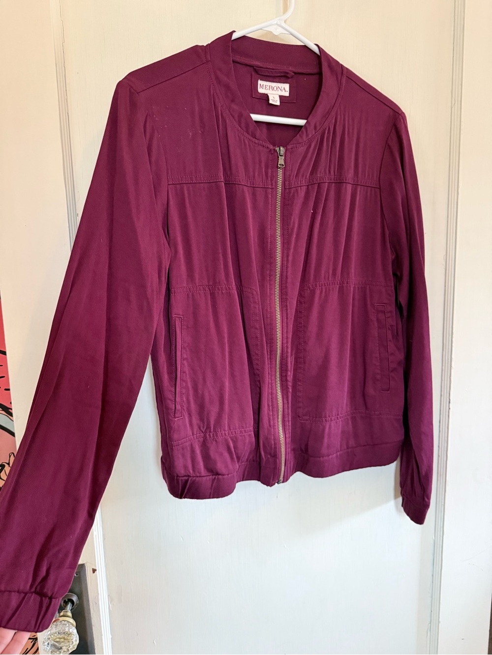 Merona Women's Plum Zip-Front Bomber Jacket